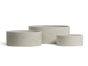Кашпо TREEZ ERGO - Concrete - Низкий цилиндр - Белый песок 41.1024-0062-CR-40, 41.1024-0062-CR-50