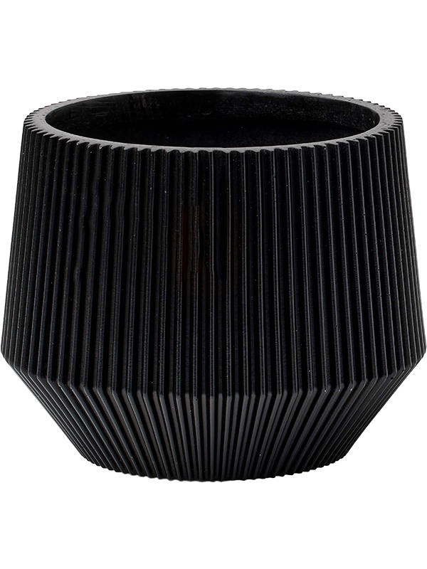 Кашпо Capi Nature Groove (Vase Cylinder Geo Intense Black) Арт: 6CAPGZ334