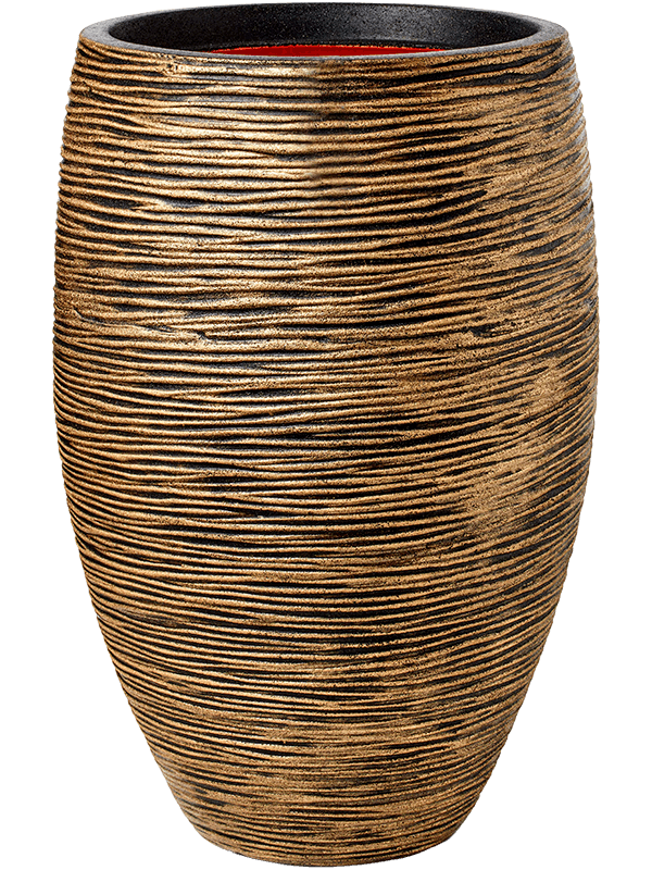 Кашпо Capi Nature Rib NL (Vase Elegant Deluxe Black Gold) Арт: 6CAPTG032
