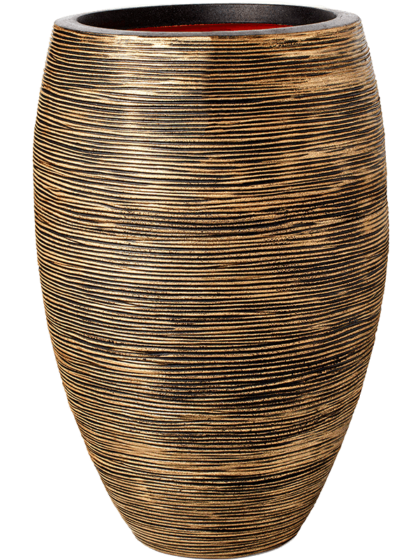 Кашпо Capi Nature Rib NL (Vase Elegant Deluxe Black Gold) Арт: 6CAPTG034