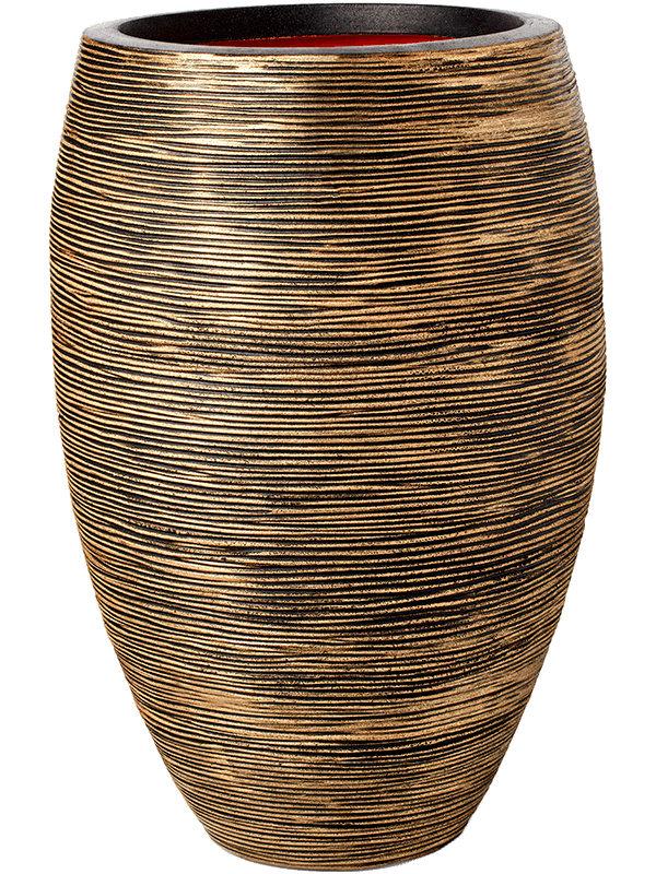 Кашпо Capi Nature Rib NL (Vase Elegant Deluxe Black Gold) Арт: 6CAPTG036