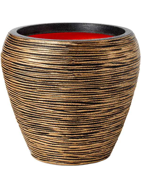 Кашпо Capi Nature Rib NL (Vase Taper Round Black Gold) Арт: 6CAPTG042