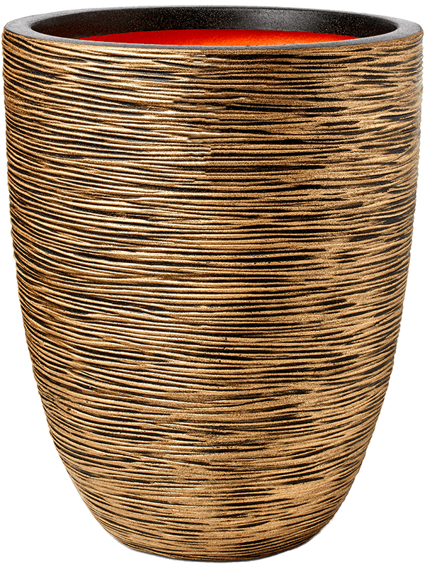 Кашпо Capi Nature Rib NL (Vase Elegant Low Black Gold) Арт: 6CAPTG046