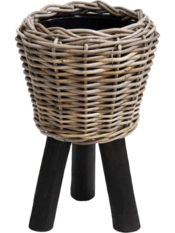 Кашпо Drypot Rattan (Round With Black Feet) Арт: 6MND00350