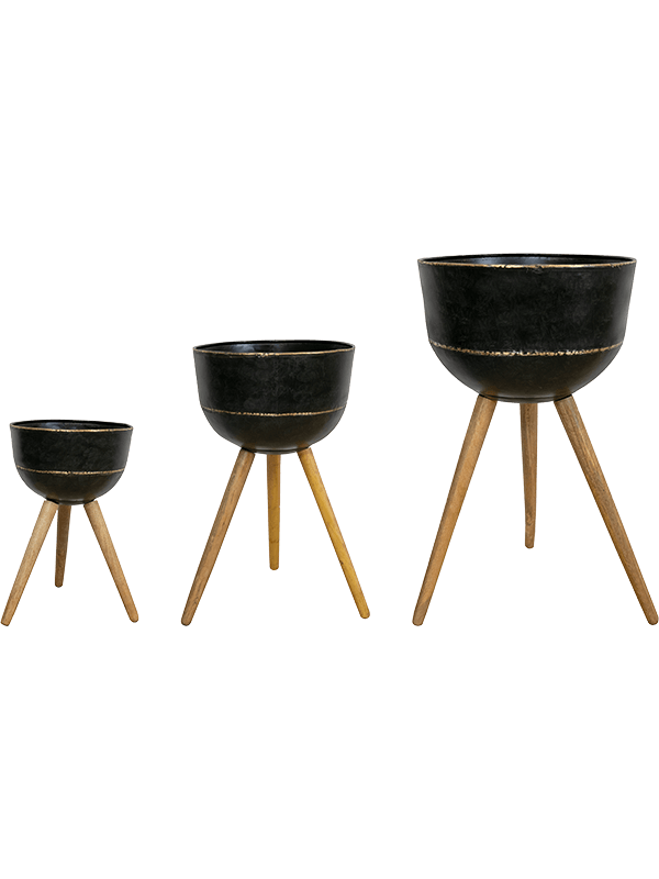 Кашпо Belia (Pot On Feet Vintage Black (set of 3)) Арт: 6PTR69821