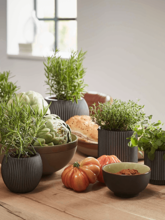 Кашпо Capi Nature Groove (Vase Cylinder Black) Арт: 6CAPGZ313 1