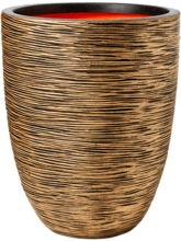 Кашпо Capi Nature Rib NL (Vase Elegant Low Black Gold) Арт: 6CAPTG046