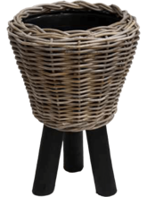 Кашпо Drypot Rattan (Round With Black Feet) Арт: 6MND00351