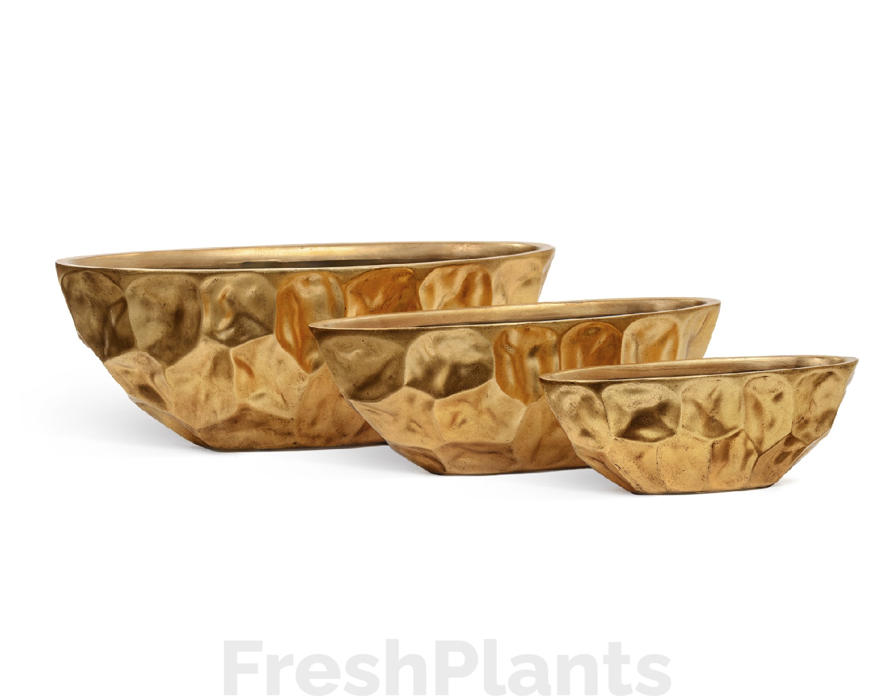 Кашпо TREEZ Effectory - Metal - Высокая лодка Design Crumple - Сусальное золото 41.33-07-22-083-GLD-41/18, 41.33-07-22-083-GLD-55/27, 41.33-07-22-083-GLD-69/35