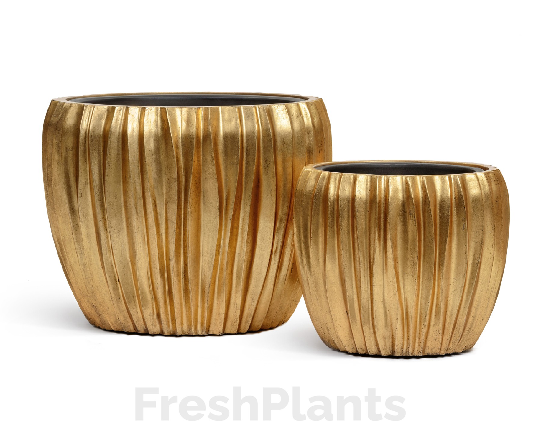 Кашпо TREEZ Effectory - Metal - Чаша Design Wave - Сусальное золото 41.33-07-22-085-GLD-38, 41.33-07-22-085-GLD-54