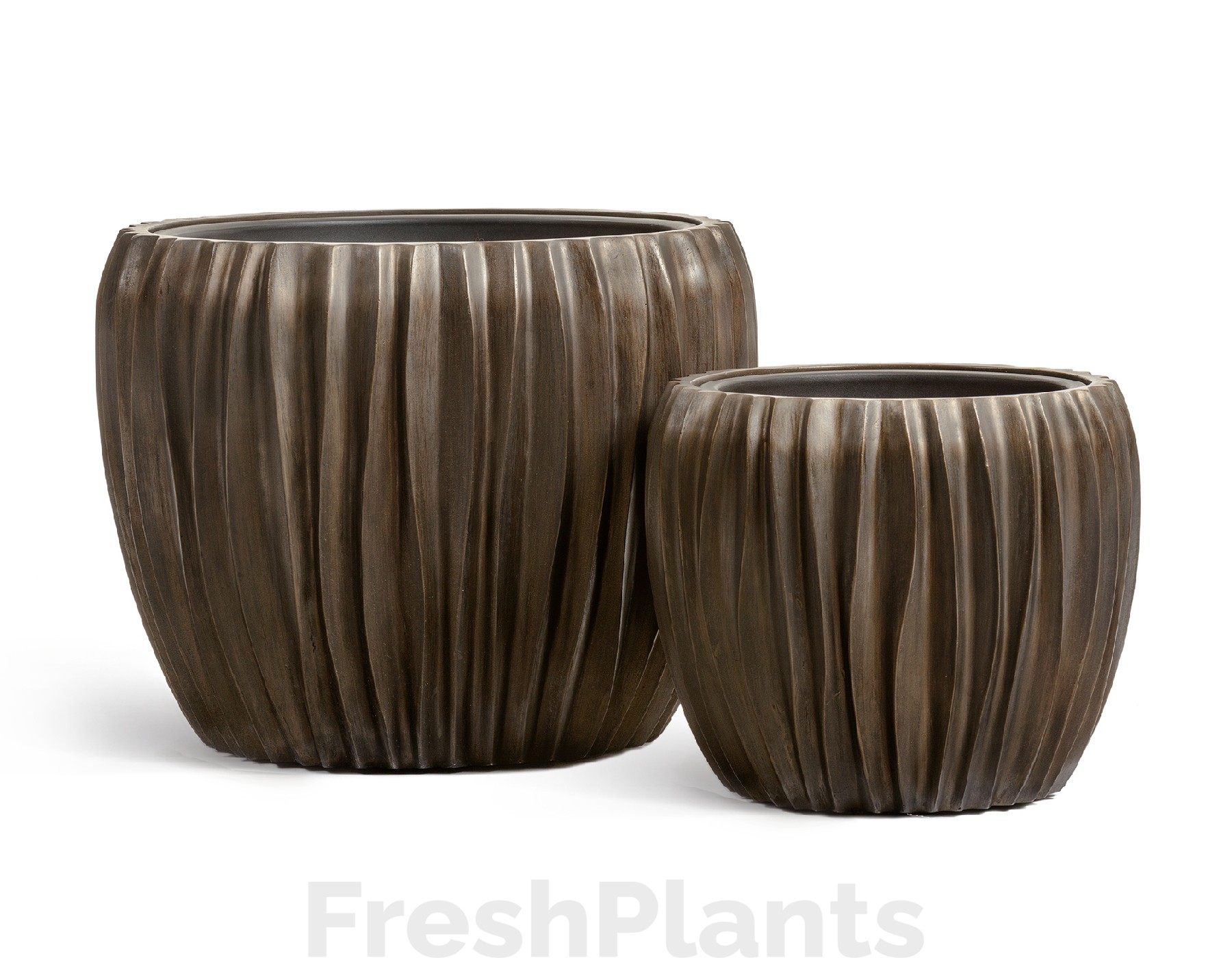 Кашпо TREEZ Effectory - Metal - Чаша Design Wave - Чернёная бронза 41.33-07-22-085-GRP-38, 41.33-07-22-085-GRP-54