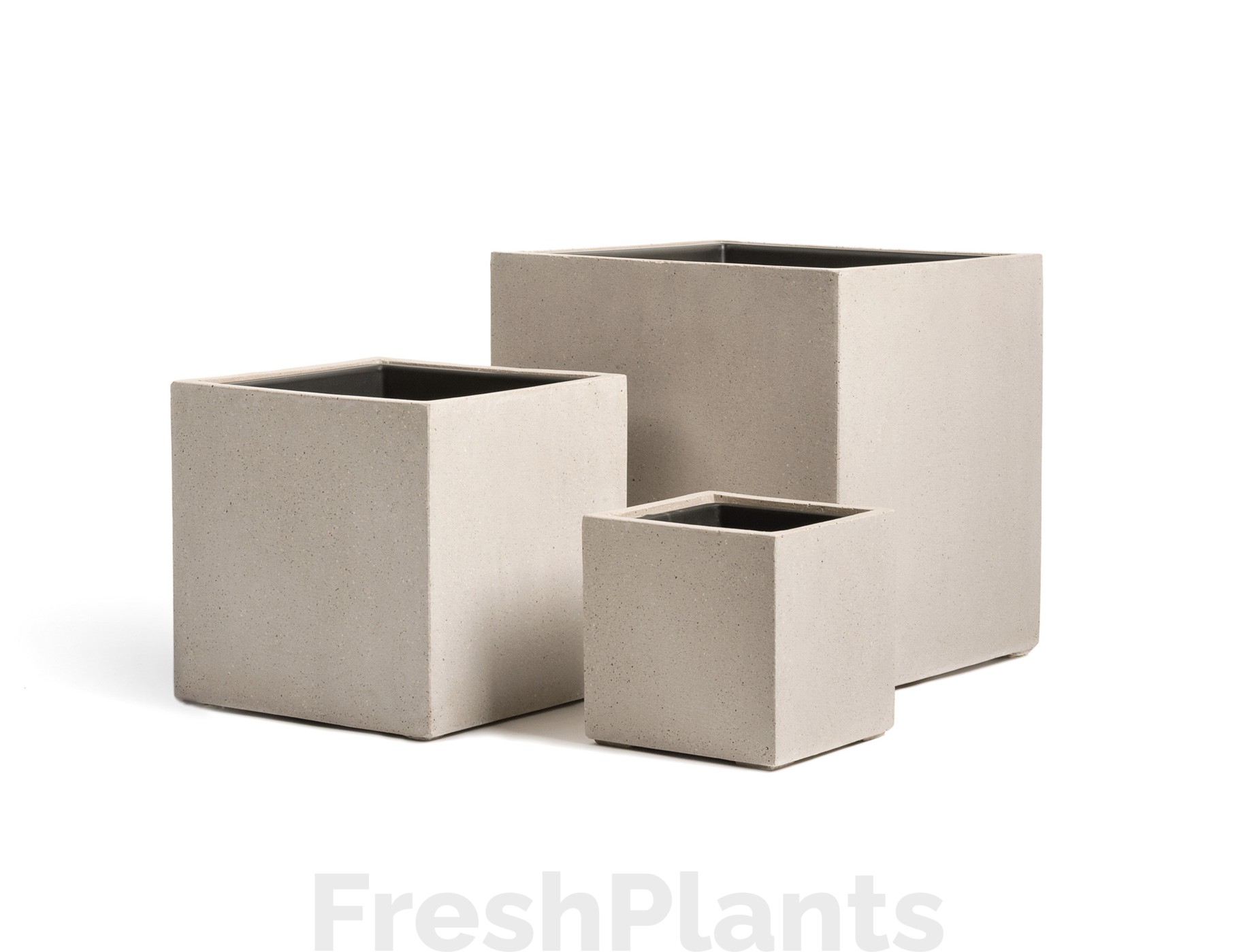 Кашпо TREEZ Effectory - Beton - Куб - Белый песок 41.3317-02-005-BE-20, 41.3317-02-005-BE-30, 41.3317-02-005-BE-40, 41.3317-02-005-BE-50, 41.3317-02-005-BE-60