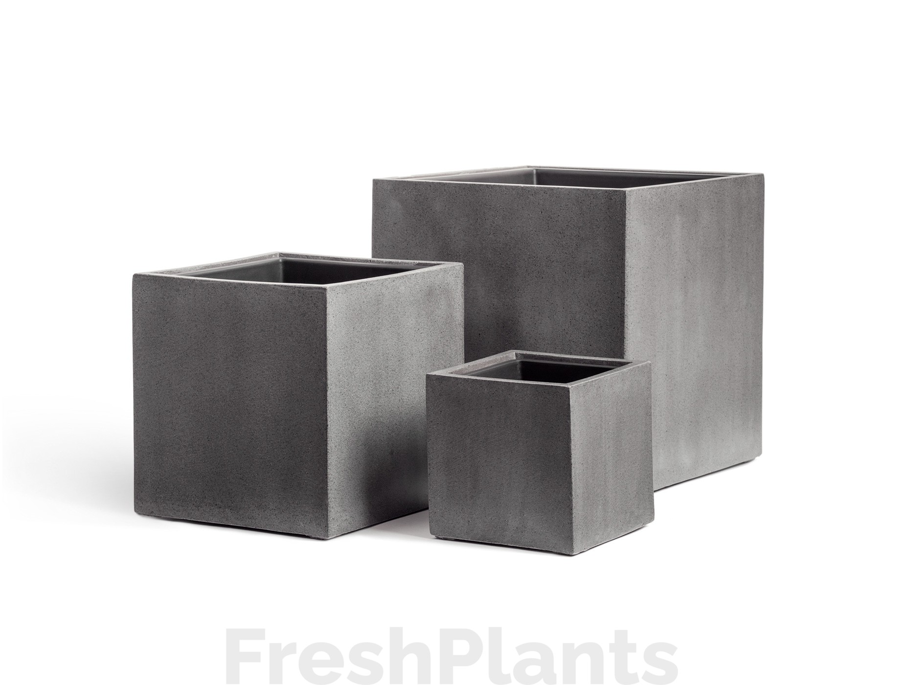 Кашпо TREEZ Effectory - Beton - Куб - Тёмно-серый бетон 41.3317-02-005-GR-20, 41.3317-02-005-GR-30, 41.3317-02-005-GR/XL-30, 41.3317-02-005-GR-40, 41.3317-02-005-GR-50, 41.3317-02-005-GR-60