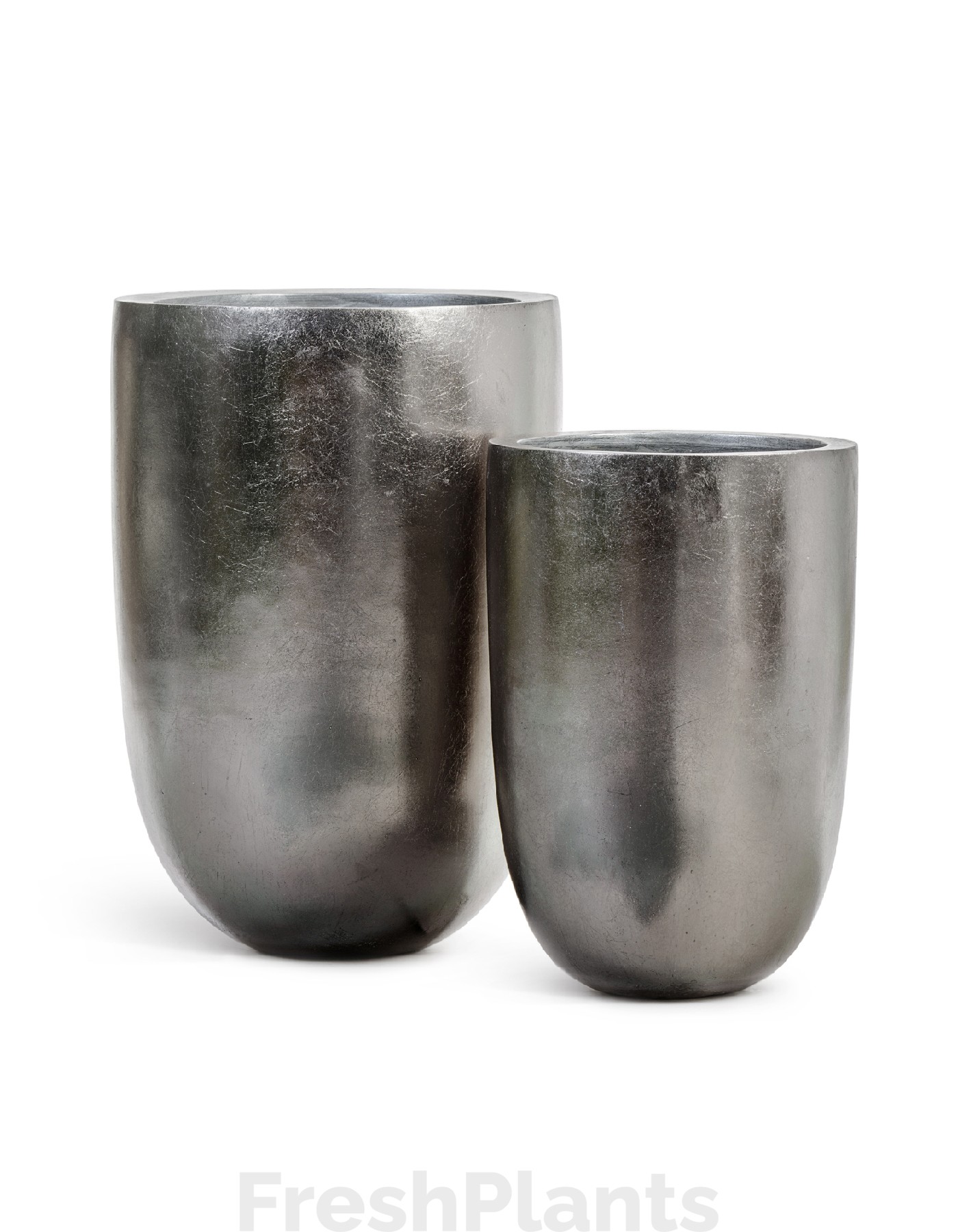 Кашпо TREEZ Effectory - Metal - Высокая конус-чаша - Стальное серебро 41.3317-04-015-DSL-67