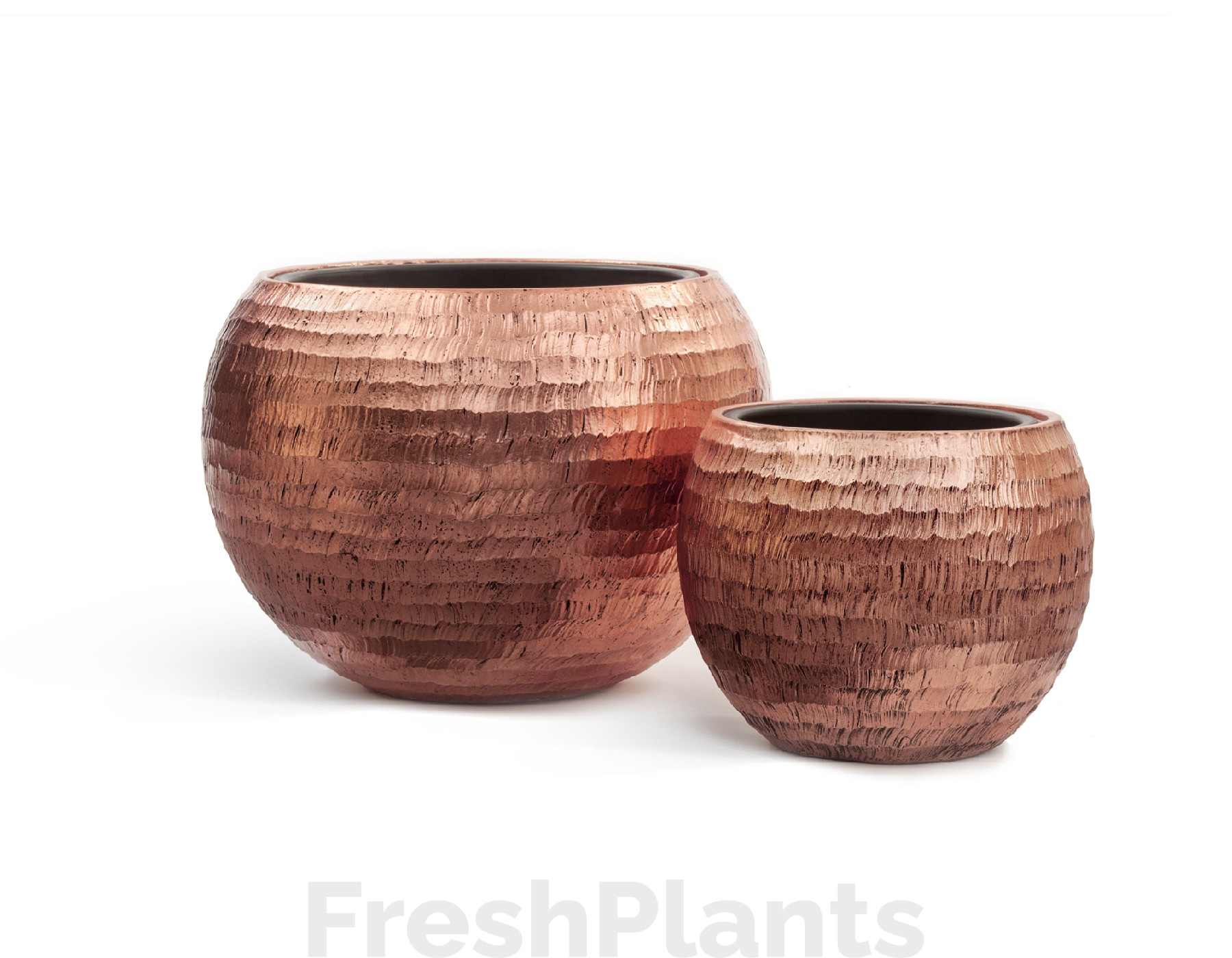 Кашпо TREEZ Effectory - Metal - Полусфера - Розовая медь Чеканка 41.3318-04-017-RS/C-40, 41.3318-04-017-RS/C-60