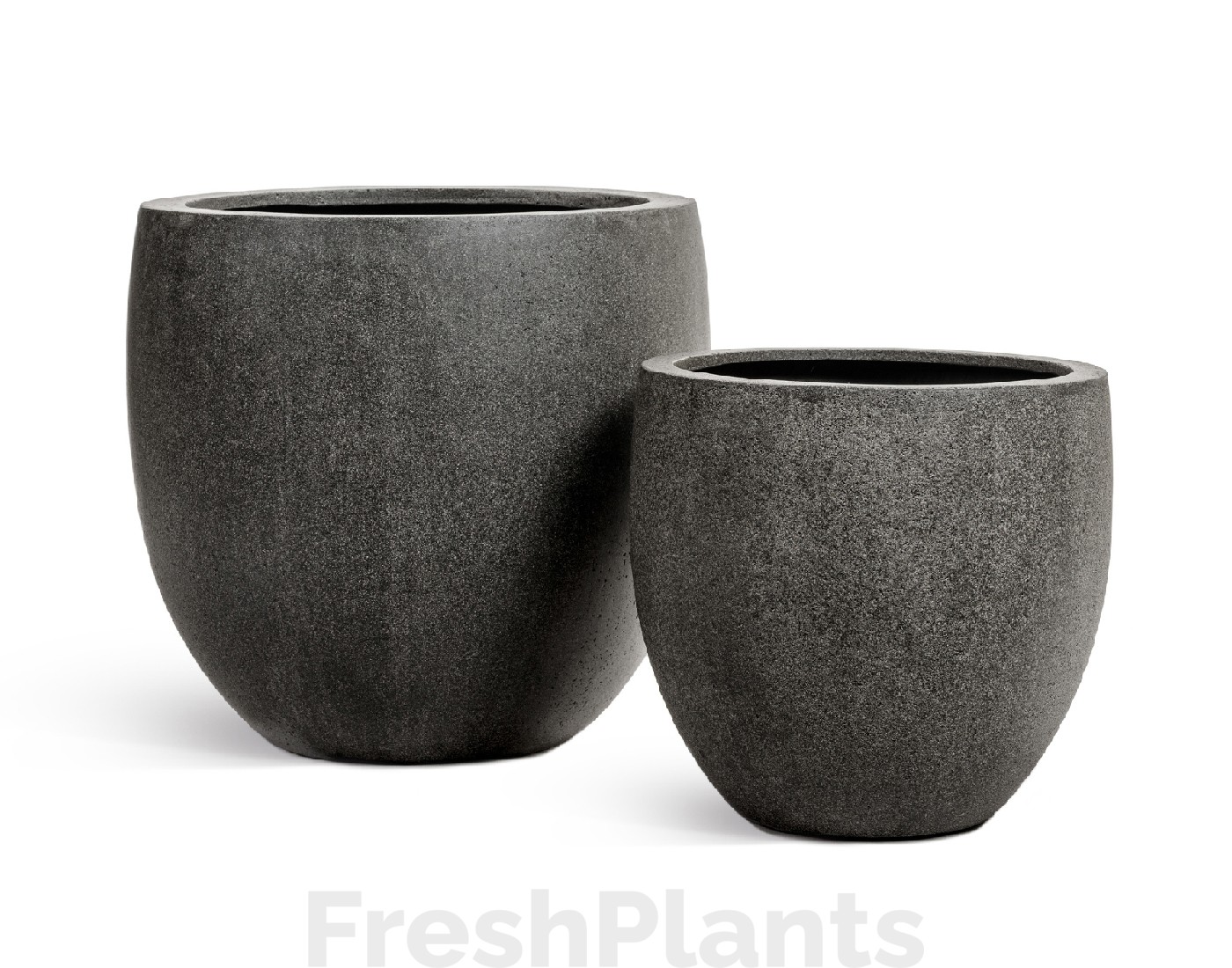 Кашпо TREEZ Effectory - Stone - Большой округлый конус - Тёмно-серый камень 41.3319-01-026-GR-54, 41.3319-01-026-GR-70, 41.3319-01-026-GR-90