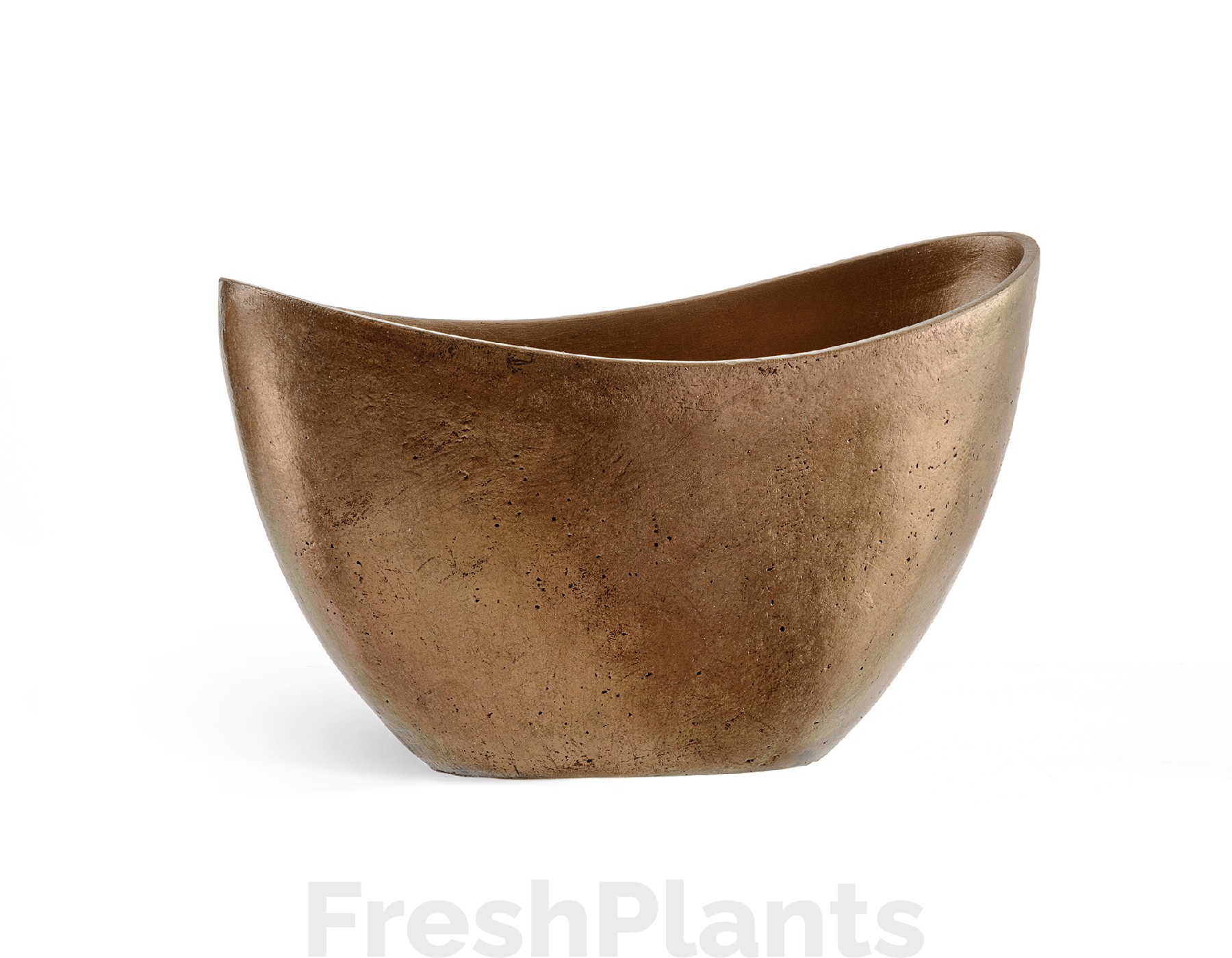 Кашпо TREEZ Effectory - Metal - Ваза-Лодка малая - Тёмное-матовое золото 41.3321-04-054-BRS-20/37