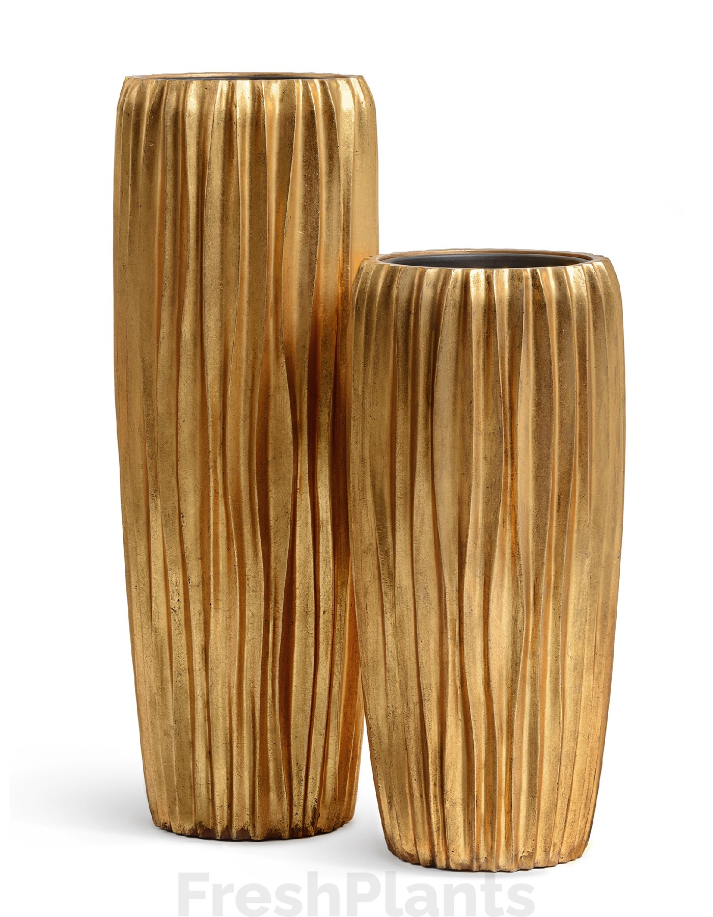 Кашпо TREEZ Effectory - Metal - Высокий конус Design Wave - Сусальное золото 41.3321-07-047-GLD-075, 41.3321-07-047-GLD-097