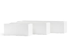 Кашпо TREEZ ERGO - Just - Узкий низкий прямоугольник - Белый камень 41.1020-0031-WH-60