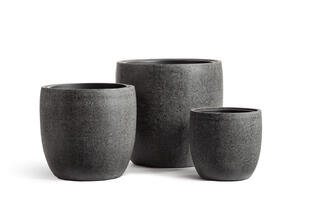 Кашпо TREEZ Effectory - Stone - Округлый конус - Тёмно-серый камень 41.3317-01-003-GR-30, 41.3317-01-003-GR-40, 41.3317-01-003-GR-49
