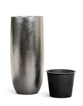 Кашпо TREEZ Effectory - Metal - Высокий округлый конус - Стальное серебро 41.3317-04-014-DSL-72, 41.3317-04-014-DSL-95 3