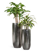 Кашпо TREEZ Effectory - Metal - Высокий округлый конус - Стальное серебро 41.3317-04-014-DSL-72, 41.3317-04-014-DSL-95 5