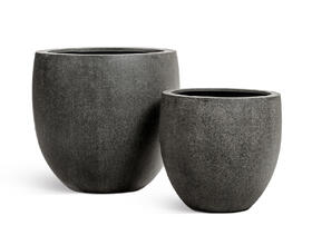 Кашпо TREEZ Effectory - Stone - Большой округлый конус - Тёмно-серый камень 41.3319-01-026-GR-54, 41.3319-01-026-GR-70, 41.3319-01-026-GR-90