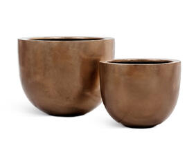 Кашпо TREEZ Effectory - Metal - Низкая конус-чаша - Тёмное матовое золото 41.3319-04-027-BRS-46, 41.3319-04-027-BRS-60