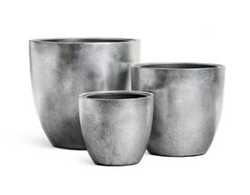 Кашпо TREEZ Effectory - Metal - Округлый конус - Серебро 41.3320-04-031-SLV-50