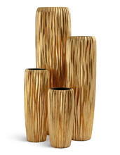Кашпо TREEZ Effectory - Metal - Высокий конус Giant Design Wave - Сусальное золото 41.3321-07-047-GLD-141, 41.3321-07-047-GLD-180 3