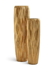 Кашпо TREEZ Effectory - Metal - Высокий конус Giant Design Wave - Сусальное золото 41.3321-07-047-GLD-141, 41.3321-07-047-GLD-180