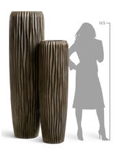 Кашпо TREEZ Effectory - Metal - Высокий конус Giant Design Wave - Чернёная бронза 41.3321-07-047-GRP-141, 41.3321-07-047-GRP-180 2